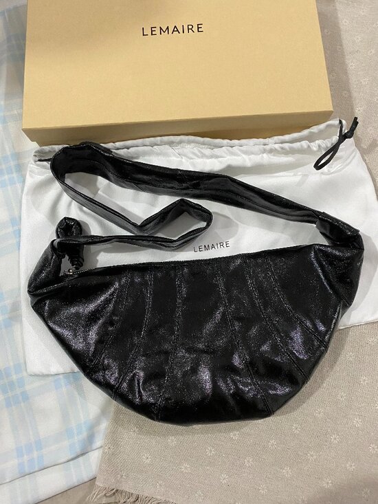 Lemaire Handbags - Lemaire Black Croissant Bag